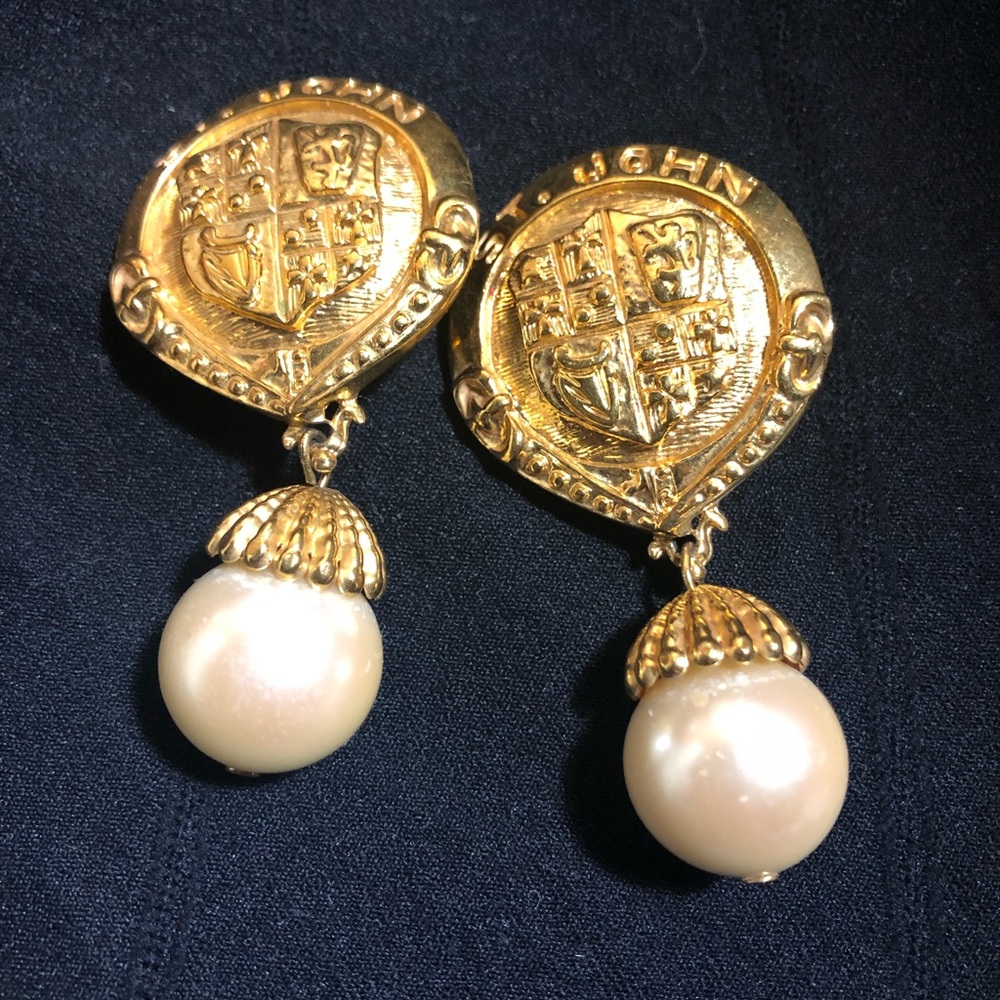 Vintage St. John faux pearl earrings